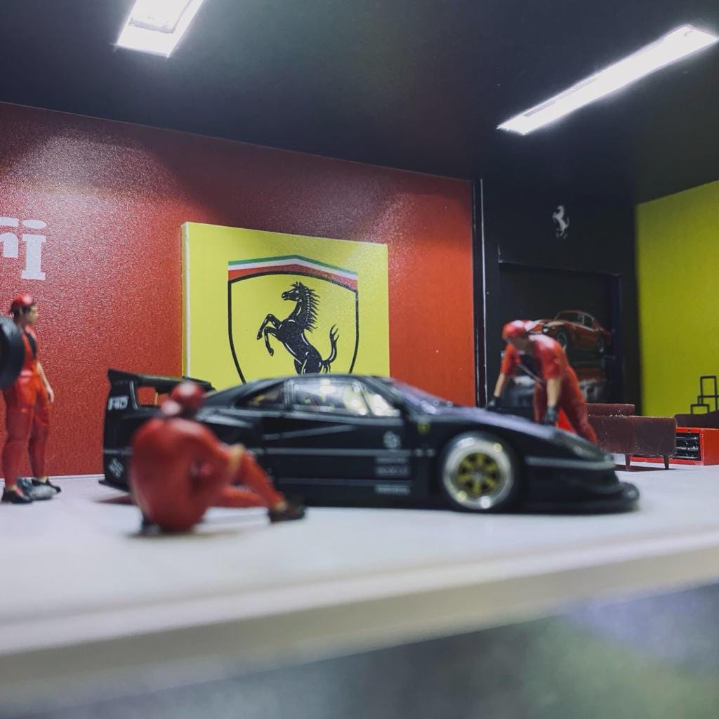 1/64 Scale Hourse Diorama Garage | Models Diecast Display With LED
