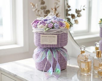 Geschenkdoos rozenboeket, chique bloemstuk voor haar, romantisch woondecoratiecadeau, elegant tafelstuk, jubileumcadeau