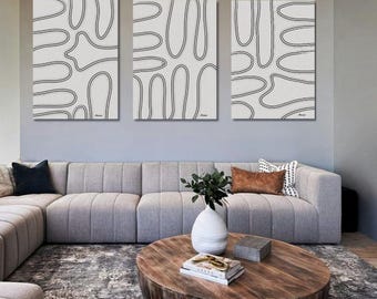Minimal Line Art - Modern Digital Wall Art, Black And White Instant Download Home Decor