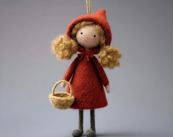 Felt Red Riding Hood Figurine, Storybook Doll