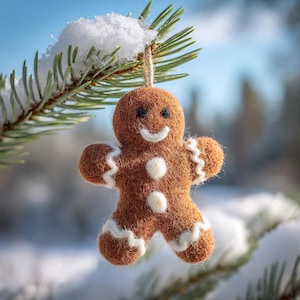 Felt Gingerbread Man Ornament, Cozy Holiday Decor