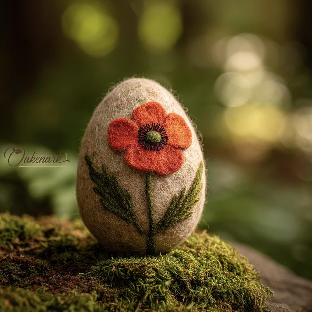 Natural Wool Needle Felted Easter Egg Ornament Animal Sculpture, 8cm ...