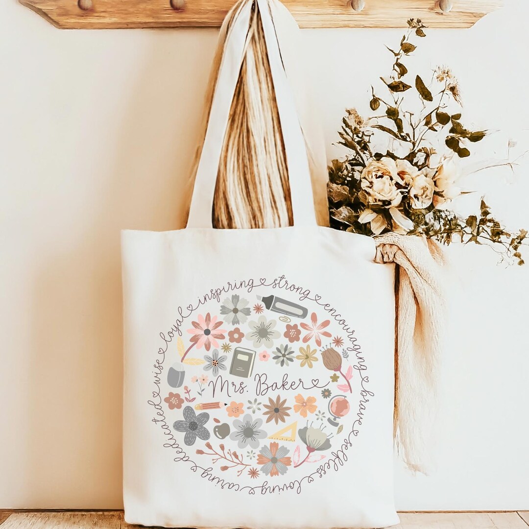 Personalized Teacher Tote Bag - Teacher Appreciation Gift - Thankful ...