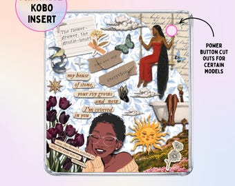 Black Girl Aesthetic Kindle Insert: Floral Aesthetic, Kobo Libra Colour, Kobo Clara,Kobo Nia, Kobo Sage, Decorative Cover (Digital Download)
