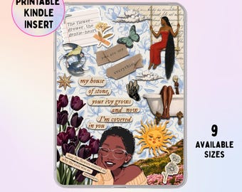 Black Girl Aesthetic Kindle Insert: Floral Collage, Poetry Girly, Kindle Basic, Colorsoft and Paperwhite, Oasis and Scribe(Digital Download)