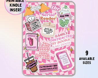 Serial Reader Kindle Insert | Bookish Sticker | Kindle Paperwhite | Oasis | Scribe | Checkered Aesthetic | Adds to TBR | The Book Was Better
