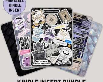 Op de vierde vleugel geïnspireerde Kindle-insteekbundel | Stickers fantasielezers | Achtergronden met drakenschaal | Boekachtig decor | Kindle Paperwhite | Oase