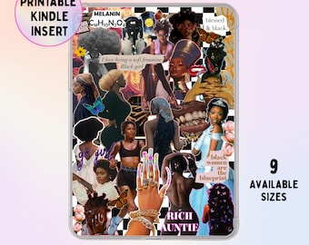 Black Girl Aesthetic Kindle Insert: Kindle Basic, Colorsoft and Paperwhite, Oasis and Scribe (Digital Download)