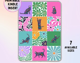 Floral Kitty Kindle Case Insert: Multiple Sizes (Digital Download)