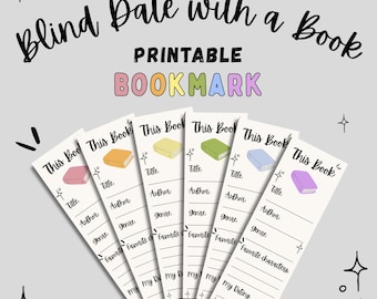 Blind Date With a Book Printable Bookmark • BDWAB Insert • Book Review Bookmark • Reading Log Bookmark • Bookish Small Business Printable
