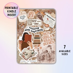 Boho Kindle Hülle einfügen | Heiße Mädchen lesen Bücher | Kindle Basic | Kindle Paperwhite | Kindle Colorsoft | Braun & Neutral | Tut mir leid, ich bin ausgebucht