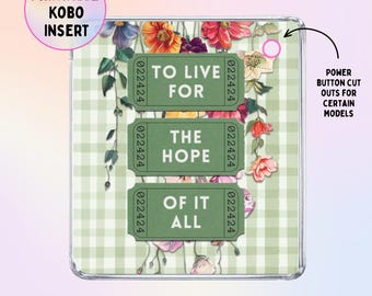 To Live for the Hope of It All Kobo Insert | Cottagecore Aesthetic | Kobo Libra Colour | Kobo Clara 2E | Digital Download