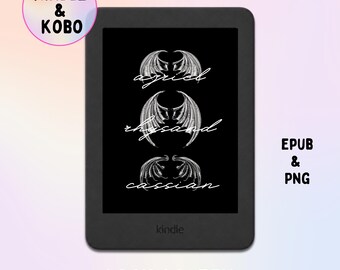 ACOTAR Lock Screen Wallpaper | Illyrian Wings Azriel Rhysand Cassian | Kindle Paperwhite | Kobo Libra Colour