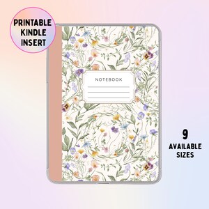 Wildblumen Kindle Insert: Weiches botanisches Blumenmuster, Cottagecore Kindle Decor, Pastellbuchästhetik, digitaler Download