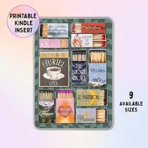 May include: A collection of ten rectangular matchboxes featuring various graphic designs and text including Suriel Tea, The Night Court, Velaris, Terrasen, Fireheart, Lunathion, and Starborn. Each box contains wooden matches with coloured tips.