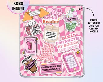 Serial Reader Kobo Insert | Bookish Sticker | Kobo Libra Colour | Kobo Clara 2E | Checkered Aesthetic | Adds to TBR | The Book Was Better