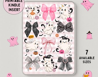 Encarte Kindle Coquette Ghost Kitty: Decoração de Halloween em tons pastel para e-reader (download digital)