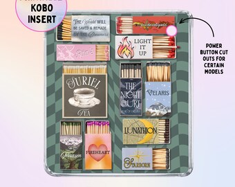 ACOTAR Kobo Insert | SJM Matchbox Collage Printable | Night Court | Velaris | Suriel Tea Fan Gift | Kobo Libra Colour | Kobo Clara 2E