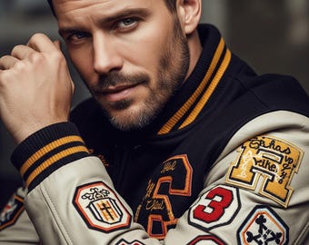 Custom Embroidered Letterman Jacket, Personalized Varsity Bomber