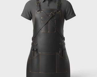 Premium Handcrafted Leather Work Apron | Professional Heavy-Duty Shop Apron