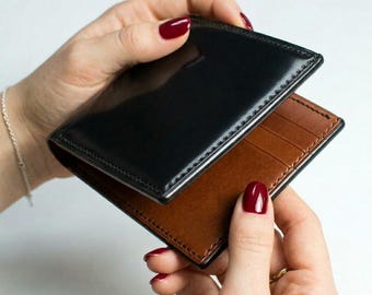 Slim Bifold Wallet – Full Grain Vegetable Tanned Leather Card Holder