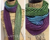 Knitting Pattern, Gradient Striped Scarf, Pattern, Scarf, Instant Download Knit Pattern