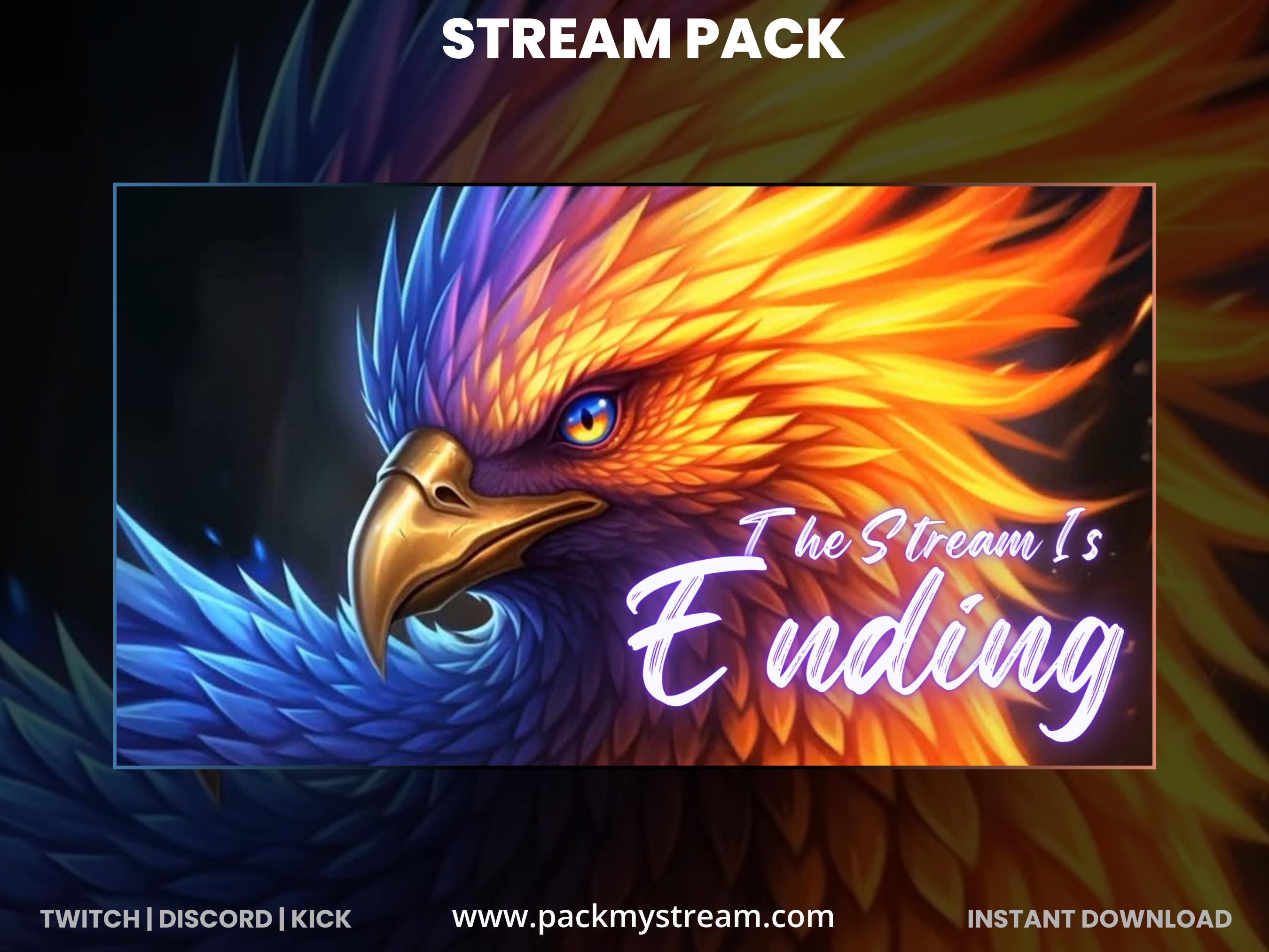 Neon Phoenix Stream Overlay Pack | Animated Twitch, Discord, Kick ...