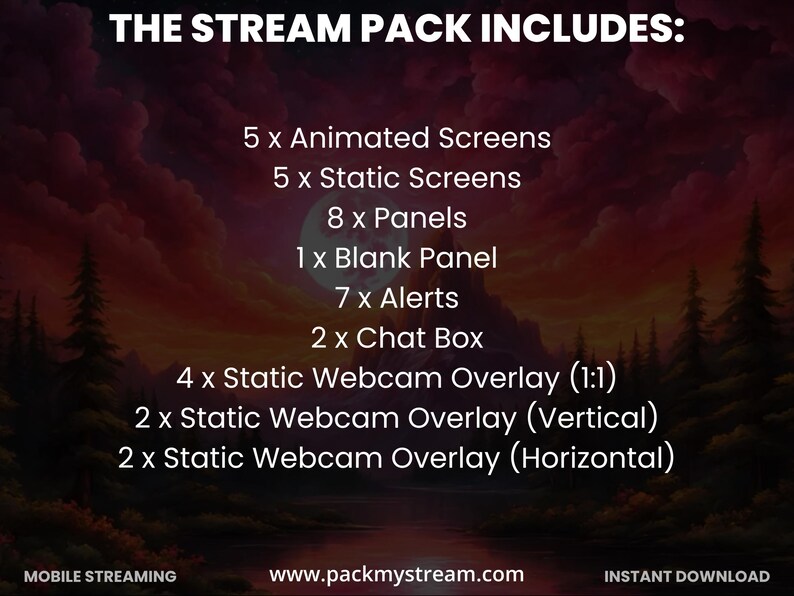 Example Vertical Stream Overlay Vertical Stream Overlay Pack | Fantasy Sky Mobile Stream Screens ...