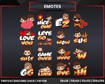 Couple Stream Emotes Pack | Twitch, Discord, Kick (Animated + Static)
