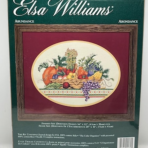 JCA Elsa Williams Abundance Counted Cross Stitch Kit 02172 Basket Of Vegetables
