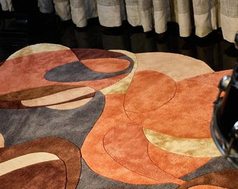 Abstract Modern Area Rug Hand Tufted Wool Rug Carpet For Bedroom Home Decor