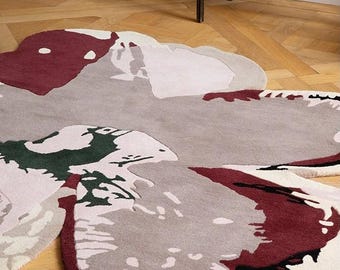 Hand-Tufted Wool Area Rug: Modern Magnolia Design