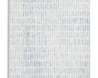 Hand Tufted Wool Rug, Organic Modern Scandinavian Carpet, Ivory Blue Grey