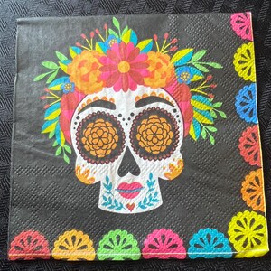 Día de los muertos decopauge napkin