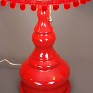 Ceramic Red Lamp with Damask Shade image 10