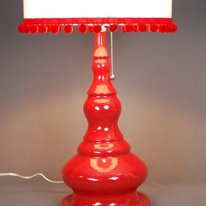 Ceramic Red Lamp with Damask Shade image 9