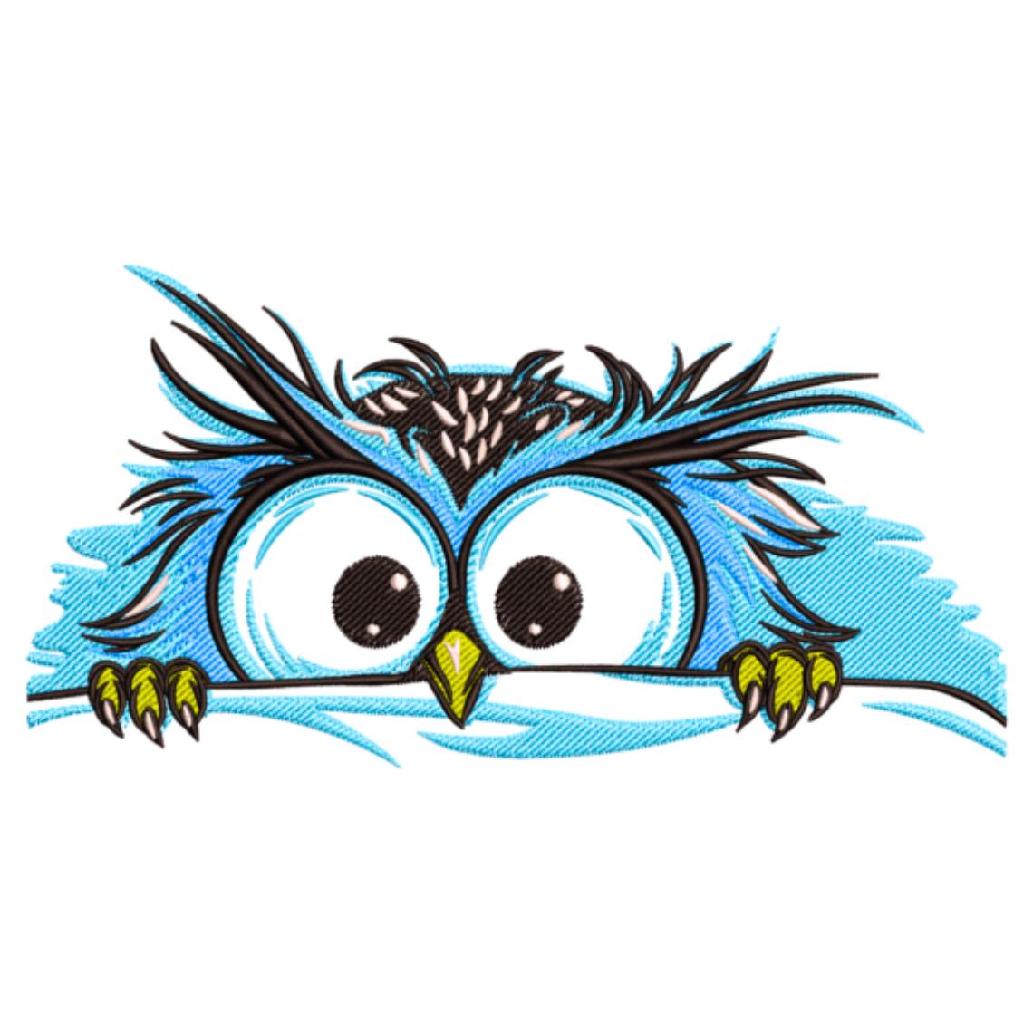 Baby Owl Peeking Embroidery Design, Whimsical Bird Machine Embroidery Digital File, Instant Download
