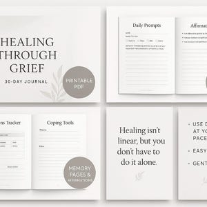 30-Day Grief Journal | Printable Healing Journal for Grief, Self-Care & Reflection