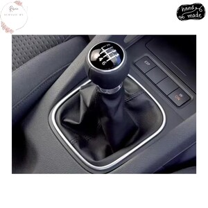 Handmade Leather Gear Shift Knob with 5/6 Speed Pattern Boot Collar
