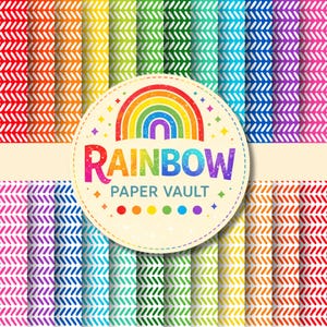 24 Rainbow Horizontal Herringbone Dashes Pattern Seamless Digital Papers – Boho Seamless Backgrounds – Instant Download