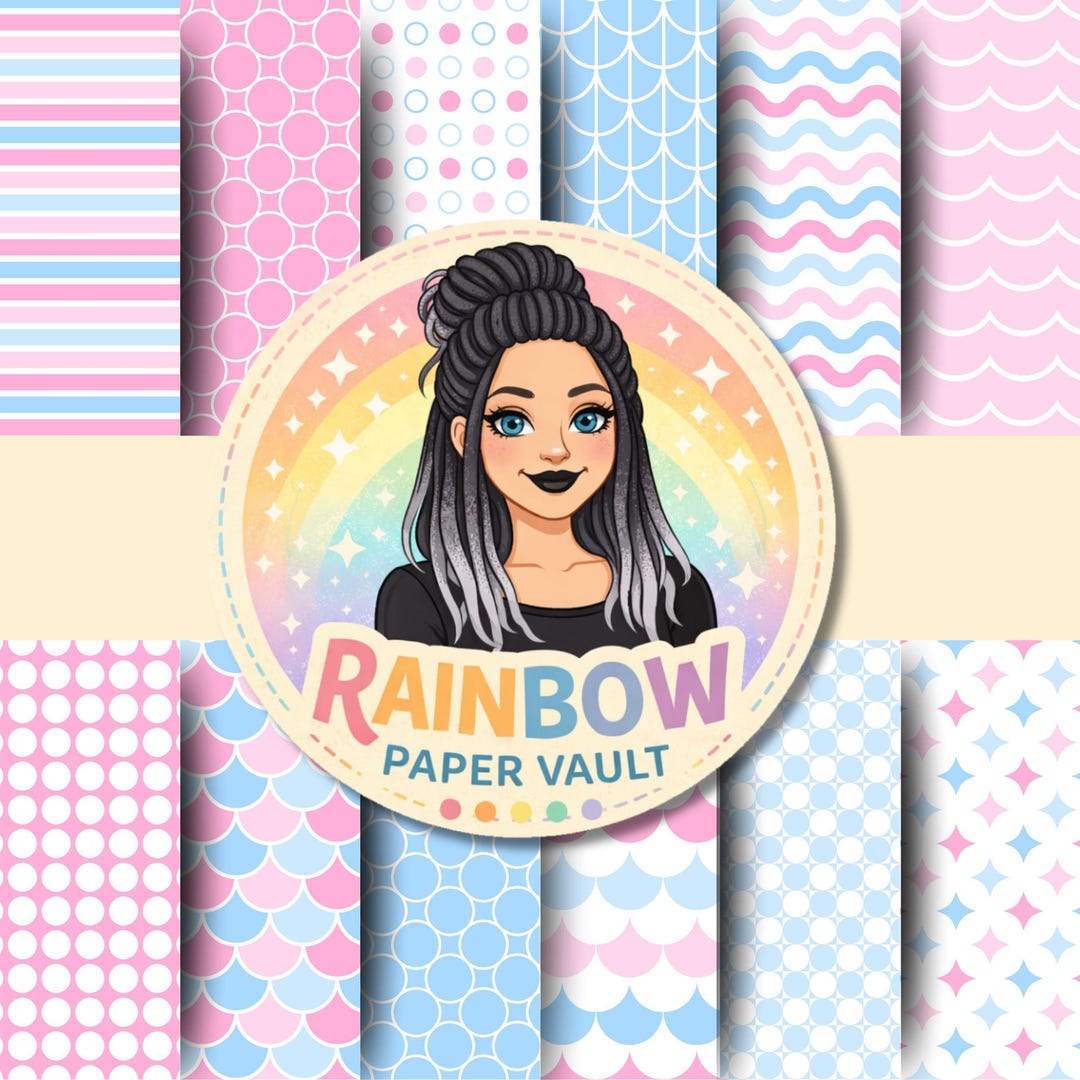 16 Pastel Pink & Blue Digital Papers – Fun, Geometric Patterns ...
