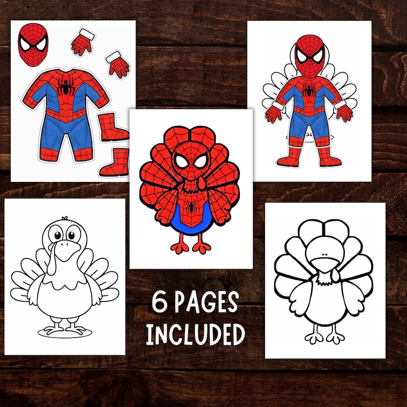 Spiderman Disguise a Turkey Printable, Superhero Thanksgiving Craft ...