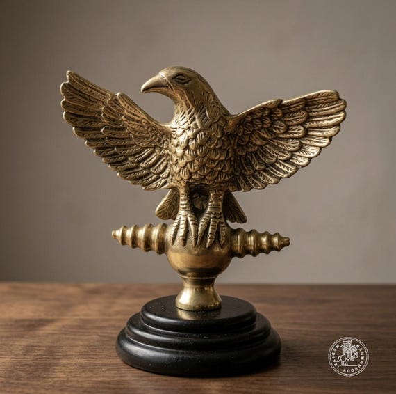 Bronze Roman Aquila Eagle Statue, Military Standard Replica, Ancient Rome Decor