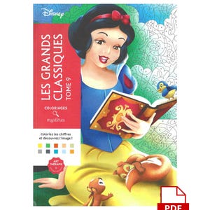 DIGITAAL - pdf - Coloriages Mysteres Les Grands classiques tome 9, meer dan 100 pagina&#39;s, Mystery Coloring, Disney-kleurboek.