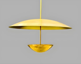 Solid Brass Pendant Light: Modern Minimalist 24" Chandelier Fixture