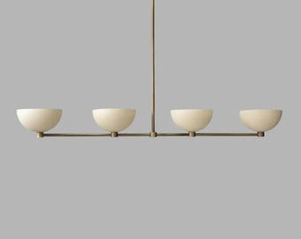 Handmade Solid Brass Linear Chandelier: Sputnik Dining Room Light Fixture
