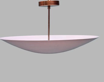 Handmade Solid Brass Sputnik Pendant Light: Flush Mount Ceiling Fixture - 24"  Disc Shade Chandelier