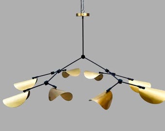Handmade Brass Sputnik Chandelier: Modern Ceiling Light Fixture