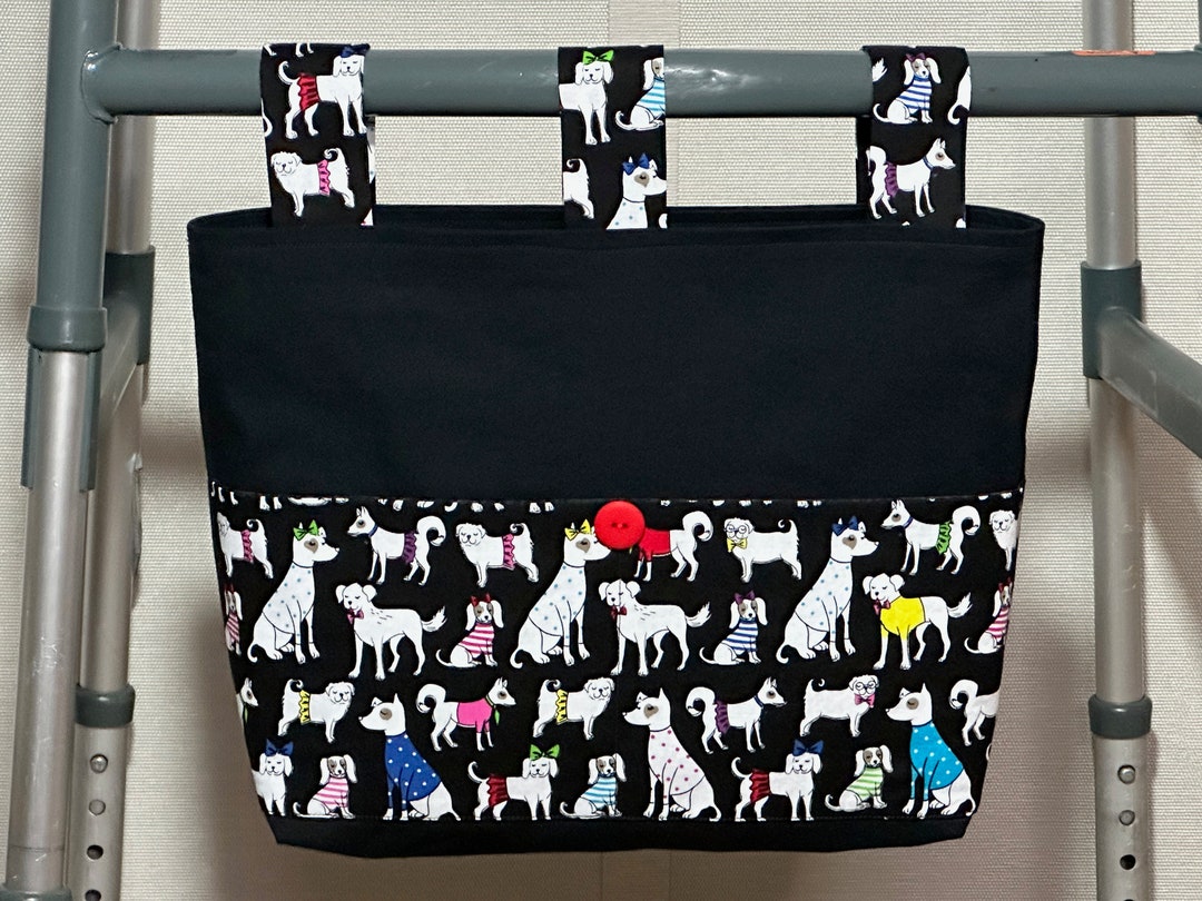 Walker Caddy With Dogs, Ready to Ship, Unisex Gift Walker Bag, Walker