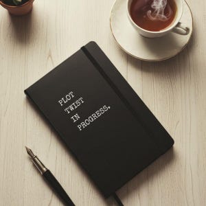 Plot Twist In Progress Notebook | Hardcover Screenwriter Journal | Author Writing Notebook | Creative Writer Gift | Story Planning